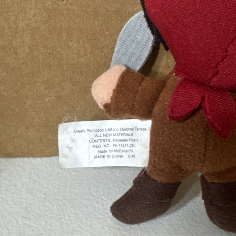 Pirates Of The Caribbean 2006 McDonald's Happy Meal "Jack Sparrow" Plush - Picture 3 of 4